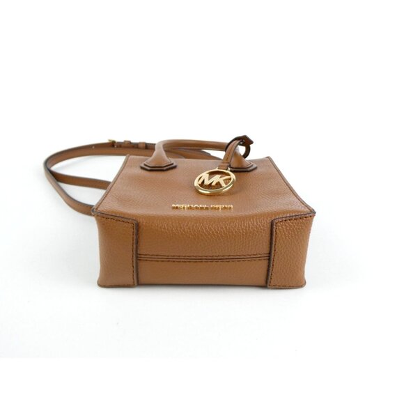 Michael Kors Mercer Luggage Extra Small Pebbled Leather Crossbody - Picture 9 of 12